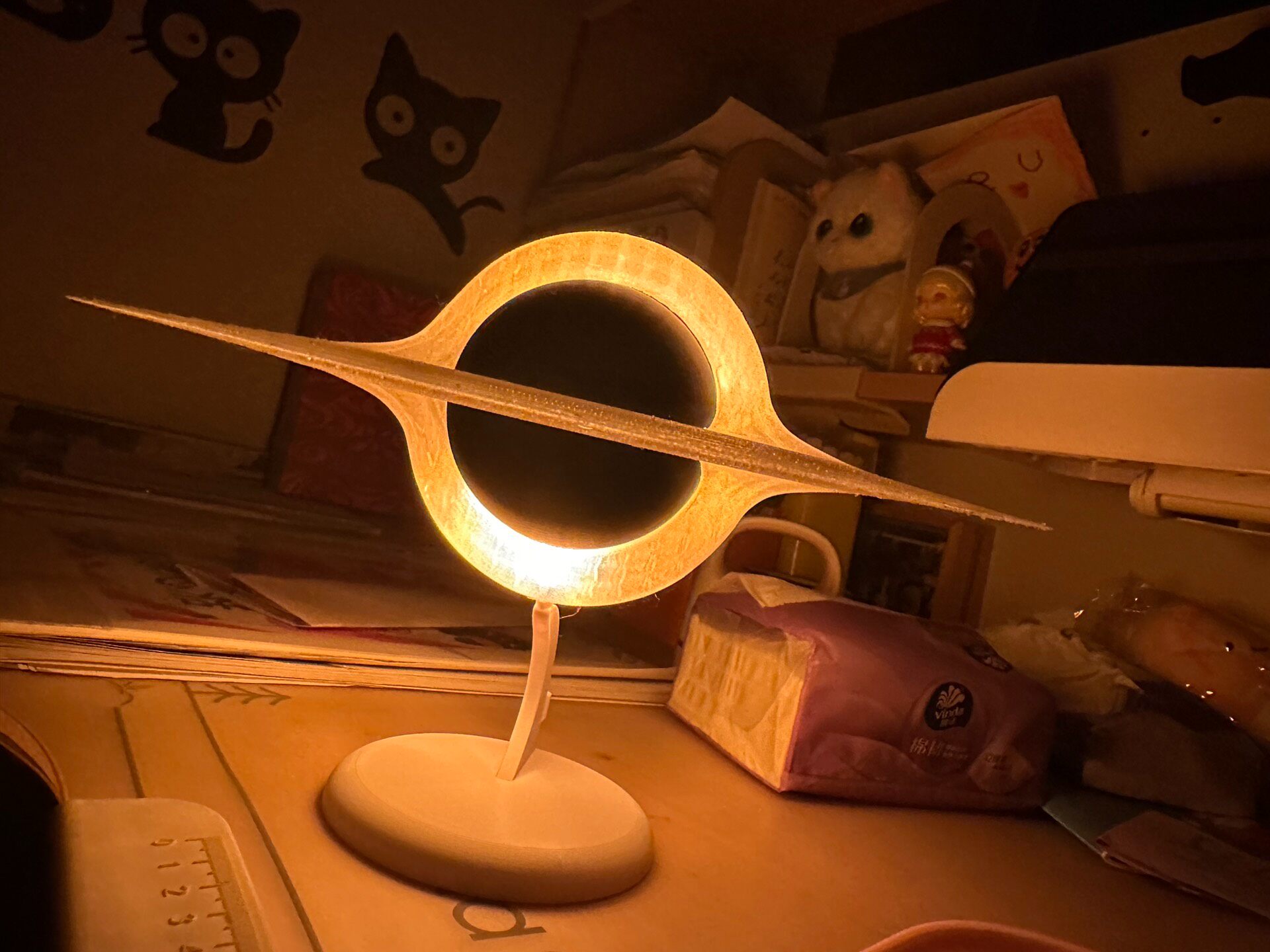 Led Ring Light 18 - 3D Printed Luminous Black Hole Night