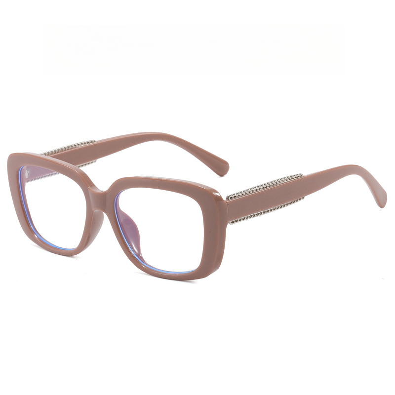 Photography Lighting Style - Korean-style square-frame anti-blue-light glasses for women,