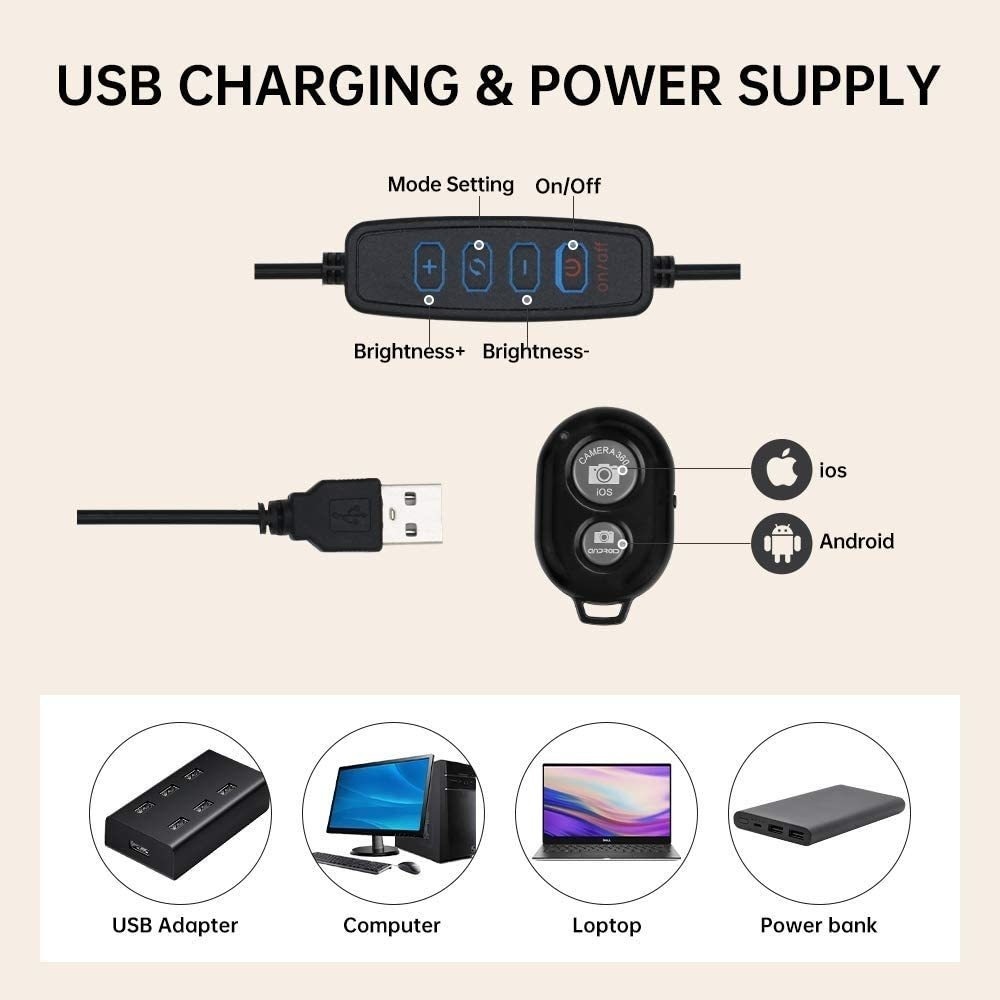 16cm/26cm/30cm LED Selfie Ring - Photography Lighting Overhead 评论和价格