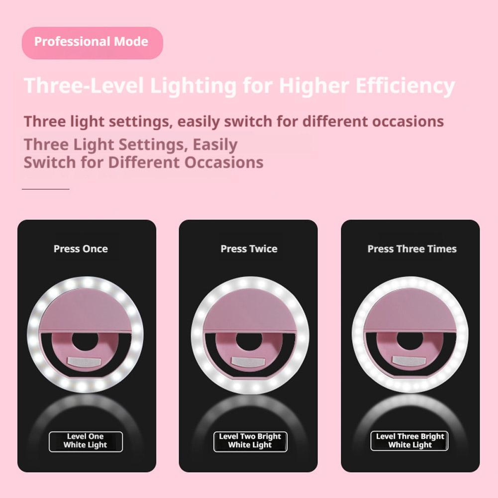 Clip On Selfie Ring Light Rech - Photography Lighting Overhead 评论和价格